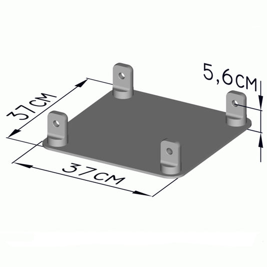 Bodenplatte(n) SB35-4 PT - 49,5 x 49,5 cm | Gabelkopf