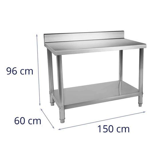 Edelstahl Arbeitstisch - 150 x 60 cm