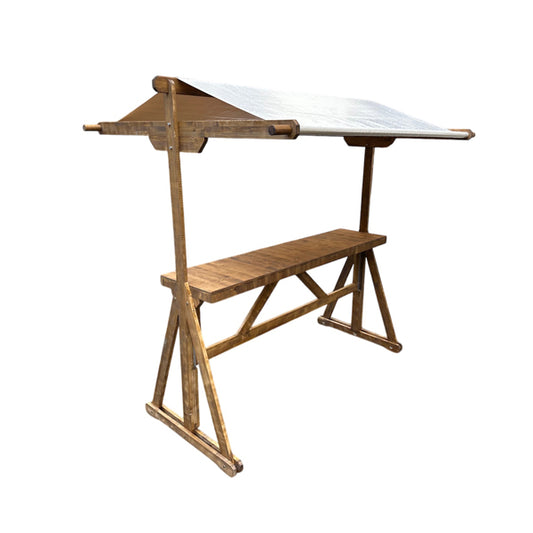 Futterkrippe aus Holz - Dach creme