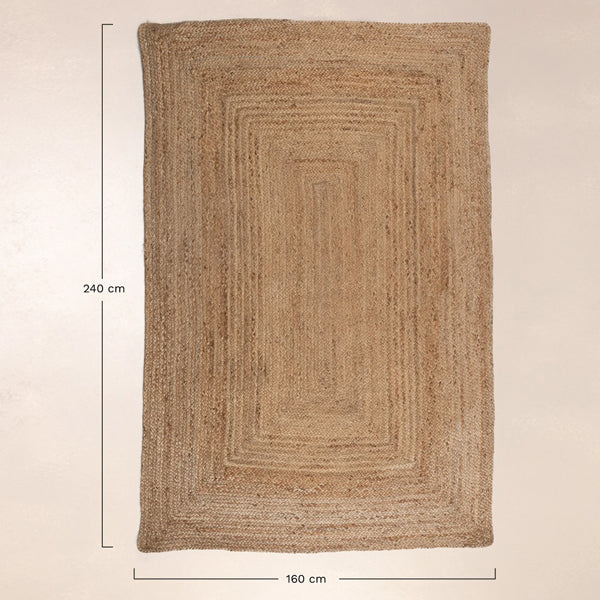 Jute Teppich - 240 x 160 cm - Natural Tempo