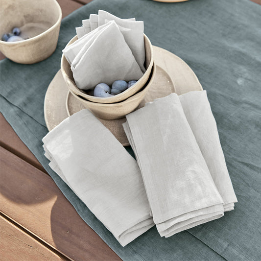 Leinen Serviette - hellgrau