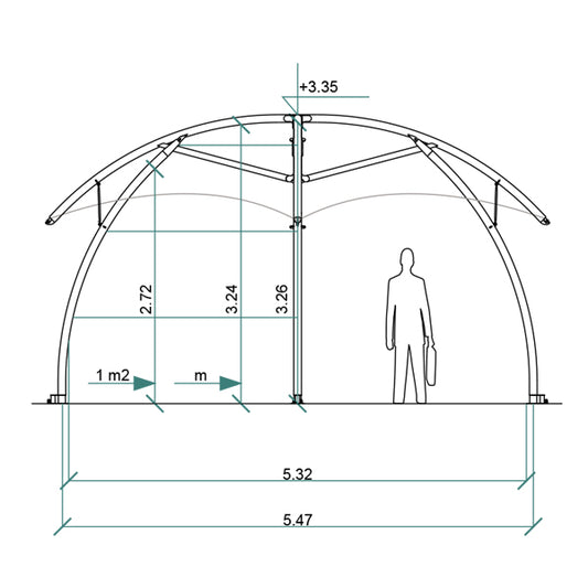 Kuppelzelt Lounger M - 414 x 414 cm | 17 m²