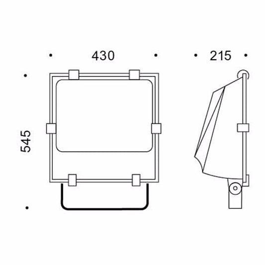 Floodlight - HQI asymmetrisch - 400 W - 5.200 K - IP 65