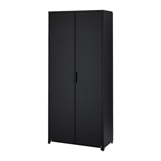 Schrank mit Türen - schwarz - B 85 x H 191 T 40 cm