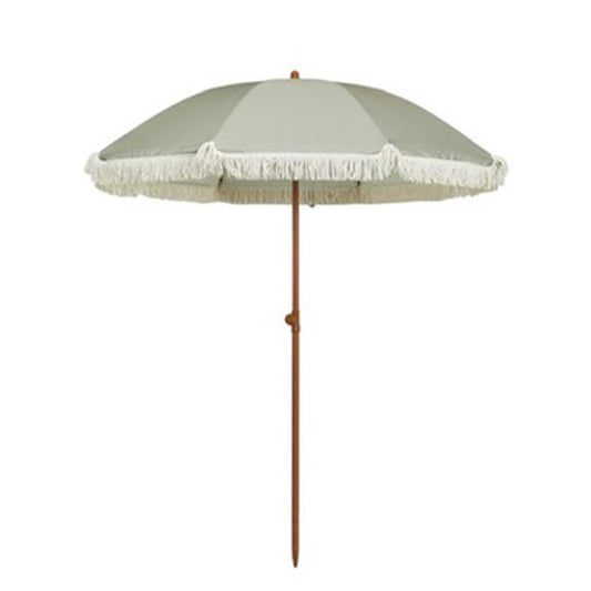 Sonnenschirm "Matilda" - Ø 175 cm - olivgrün / Fransen