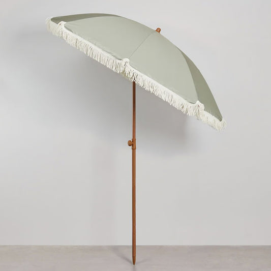 Sonnenschirm "Matilda" - Ø 175 cm - olivgrün / Fransen