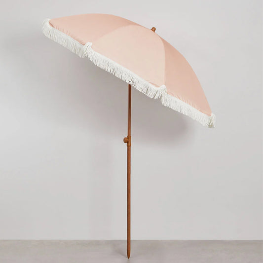 Sonnenschirm "Matilda" - Ø 175 cm - rosa / Fransen