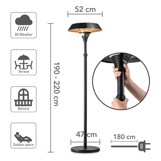 Heizgerät elektrisch - Infrarotstrahler "Trotec IRS 2110" | schwarz - 800 / 1.300 / 2.100 W