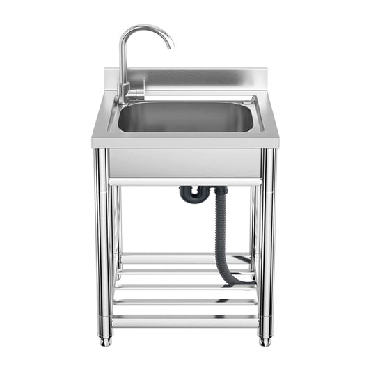 Edelstahl Spültisch / 1 Becken - B 55 x T 50 cm