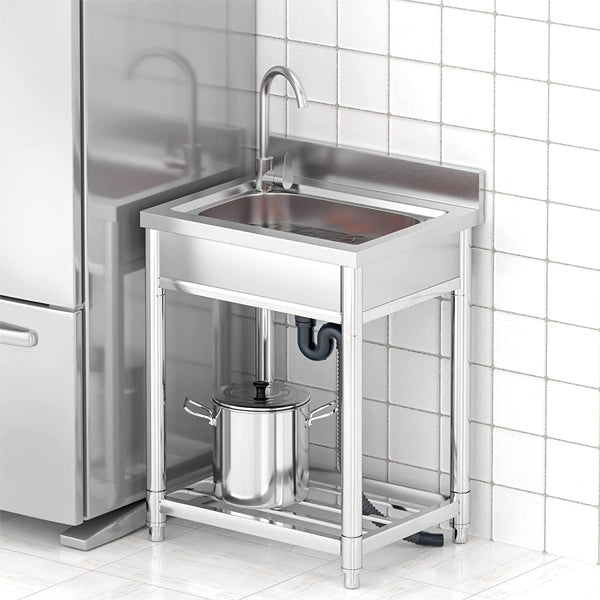 Edelstahl Spültisch / 1 Becken - B 55 x T 50 cm