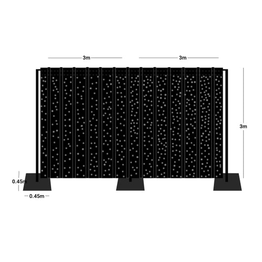 Vorhang "Star Dream" - schwarz mit LEDs - B 600 x H 300 cm