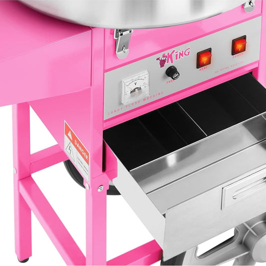 Retro Zuckerwattemaschine mit Wagen - 1.200 Watt