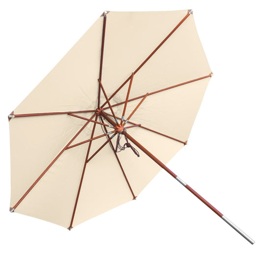 Sonnenschirm - Ø 300 cm - naturweiß - Holz