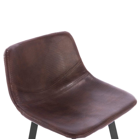 Barhocker mit Rückenlehne - Antiklederoptik