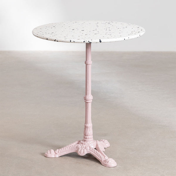 Bistrotisch mit Marmorplatte "Volutto rose" - Ø 60 cm