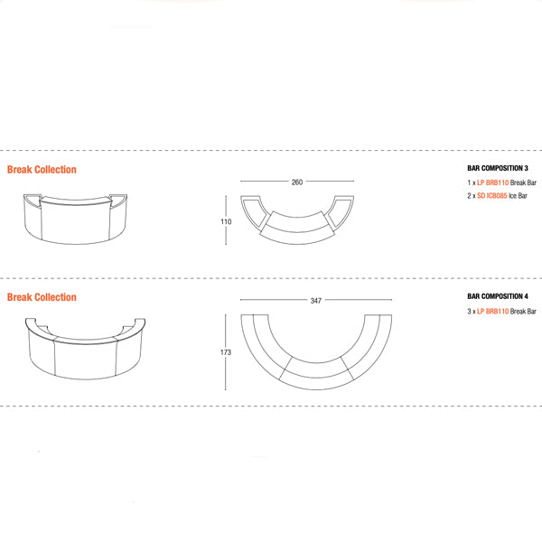 Bartheke / Counter - BREAK BAR - 175 x 75 x H 110 cm