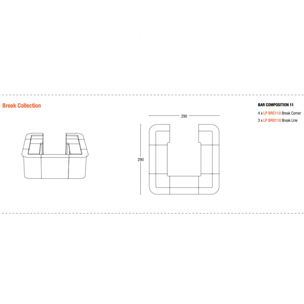 Bartheke / Counter - BREAK LINE - 120 x 75 x H 110 cm