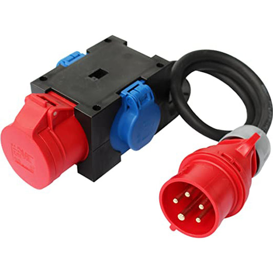 Stromverteiler - CEE 016 A | male => 2 x CEE 16 A, 2 x Schuko female