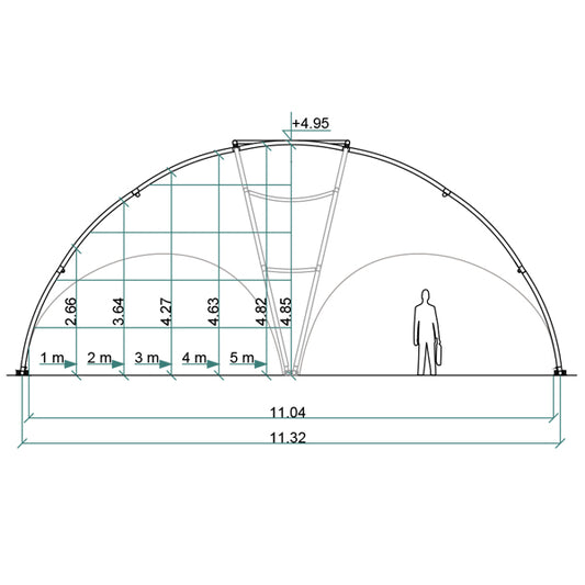 Kuppelzelt Crossover L - 829 x 829 cm | 68 m²