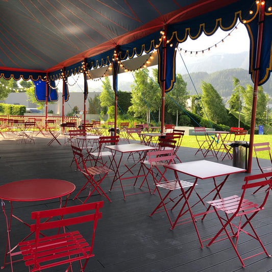 Gartentisch rot - 60 x 60 cm - klappbar