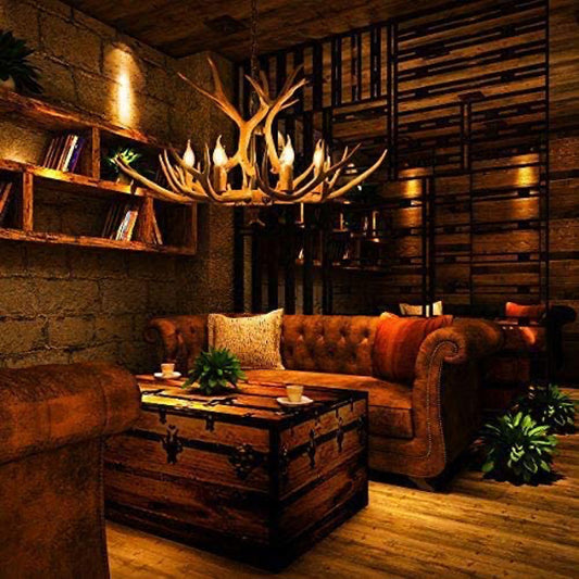 Geweihluster "ELIAS" - 6 helle Lichter - Ø 88 cm