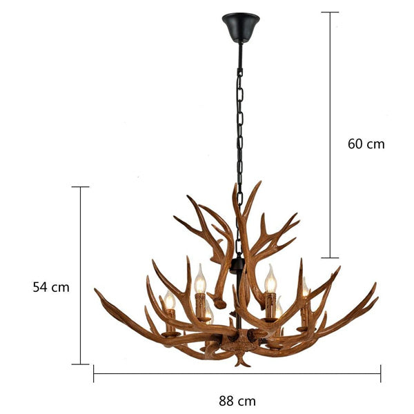 Geweihluster "ELIAS" - 6 helle Lichter - Ø 88 cm