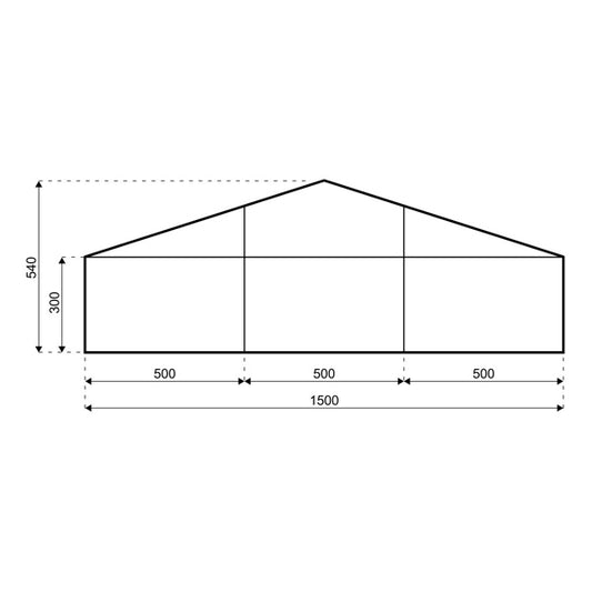 Giebelzelt - 15 Meter