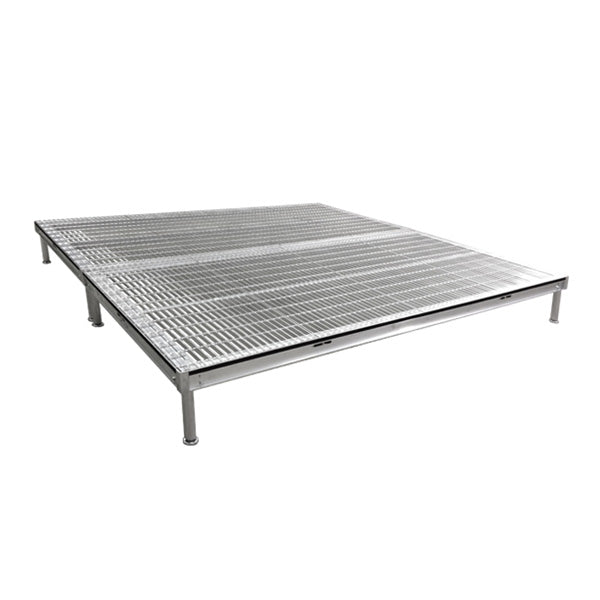 Steckfusspodest - KLEU Alu Rapid 100 x 100 cm - Gitterrost 33 x 33 mm - 20 mm stark