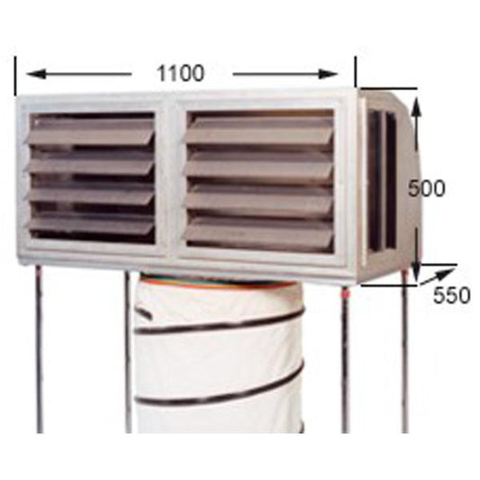 Ausblaskasten mit Endring 305 mm