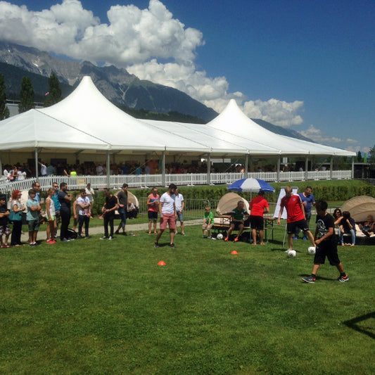 Giebelzelt - 20 Meter (2 x Hochpunkt, 2 x Walmabgang)