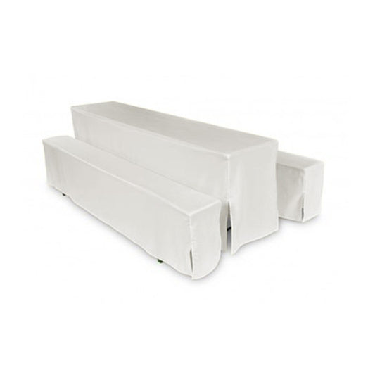 Hussenset für Festzeltgarnitur - weiss - 220 cm