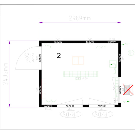 Kassen Container - L 299 x B 244 x H 259 cm