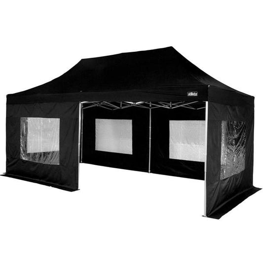 EasyUp Klappzelt - 8 x 4 m - schwarz