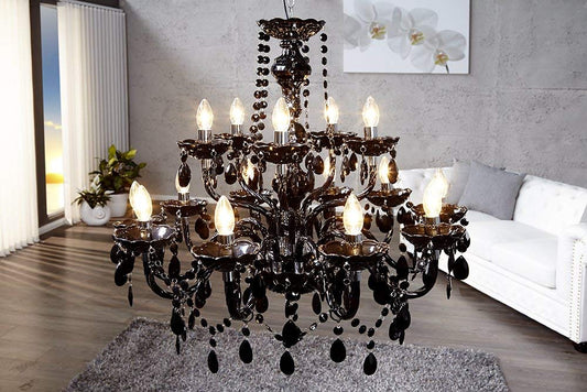 Kronleuchter - Ø 80 cm - schwarz - glänzend
