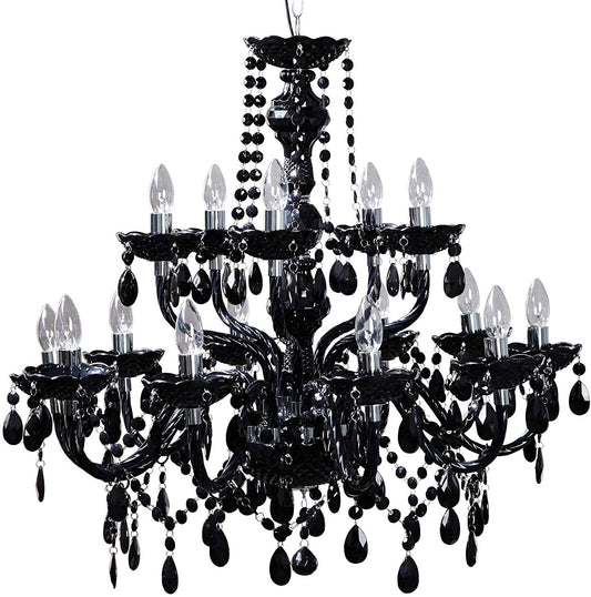 Kronleuchter - Ø 80 cm - schwarz - glänzend