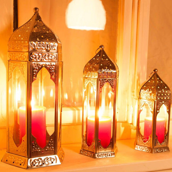 Orientalische Laterne 6-eckig - silber
