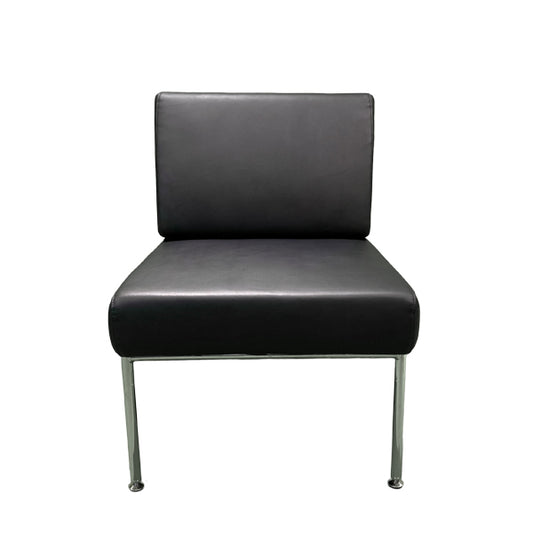 Loungesessel - Leder - schwarz