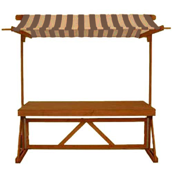 Marktstand aus Holz - Dach beige