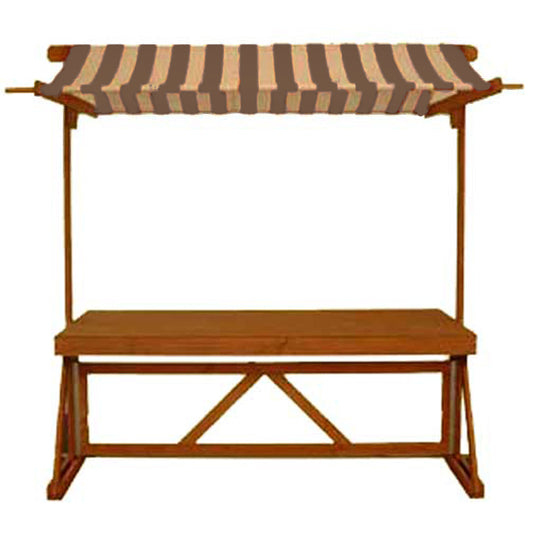 Marktstand aus Holz - Dach beige