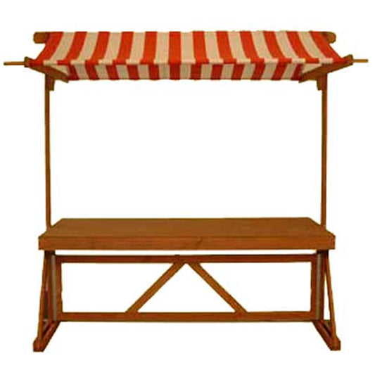 Marktstand aus Holz - Dach rot