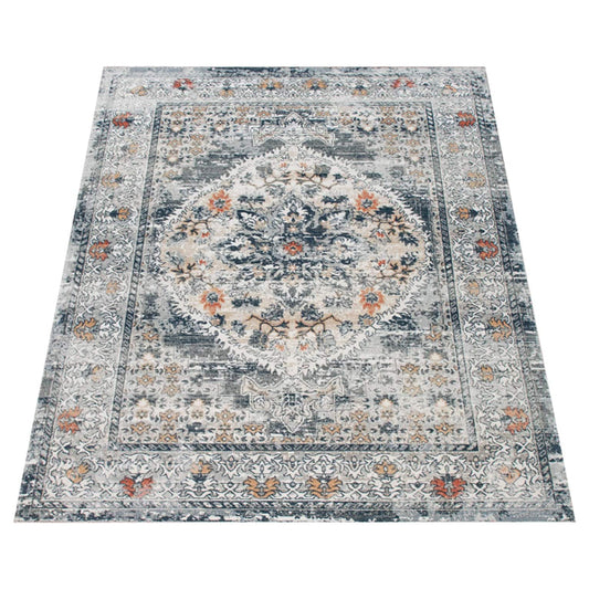 Vintage Teppich - 160 x 220 cm - orientalisch blau / beige