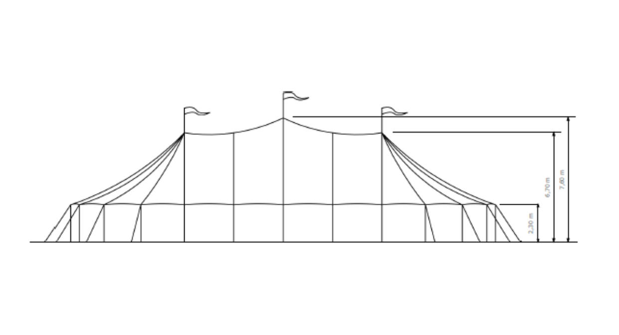 Sailcloth Zelt "Silhouette" - 14 x 26 Meter