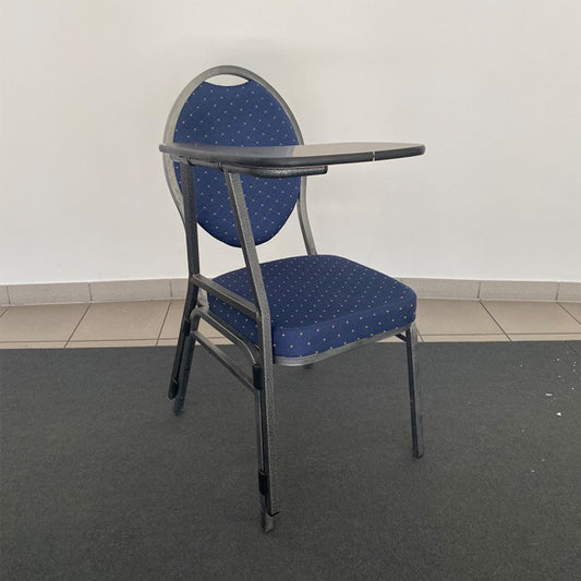 Bankettstuhl mit Schreibauflage blau