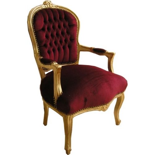 Sessel Baroque - dunkelrot / gold