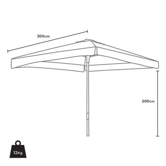 Sonnenschirm - 300 x 300 cm - weiss