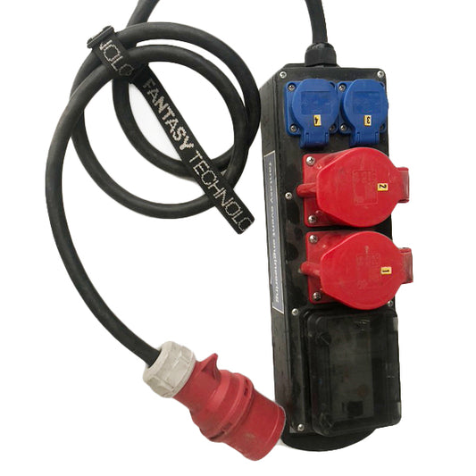 Stromverteiler - CEE 032 A | male => 2 x CEE 32A, 2 x Schuko female