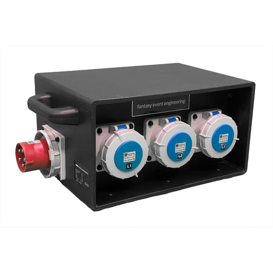 Stromverteiler - CEE 63 A | male => 1 x CEE 63 A female, 3 x CEE 63 A | 1 Phase female