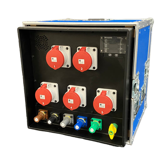 Stromverteiler - Powerlock 3P + N + PE In => 5 x CEE 63A (inkl. Messgerät mit Zählerfunktion)