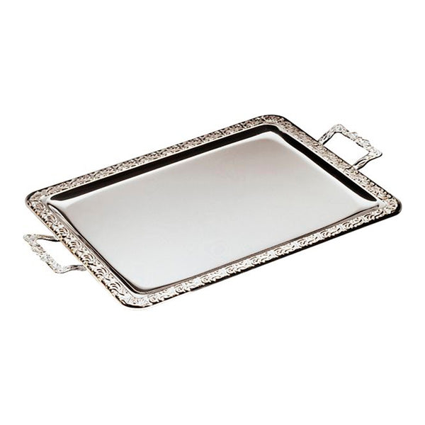 Silber Tablett mit Griffen - 60 x 36 cm