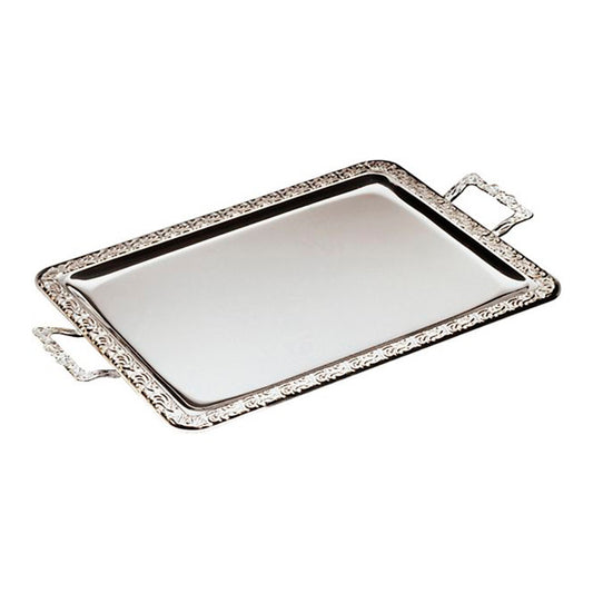 Silber Tablett mit Griffen - 60 x 36 cm